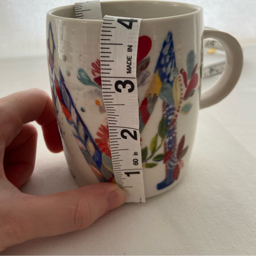 Anthropologie Starla M. Halfmann Petal Palette Monogram “M” Mug - Picture 12 of 13